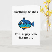 Carte d'anniversaire pour un gars qui pêche. (Fleur jaune)
