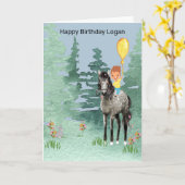 Carte d'anniversaire pour un jeune garçon sur un p (Fleur jaune)