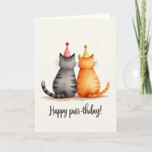 Carte d'anniversaire pour un joli couple de chats