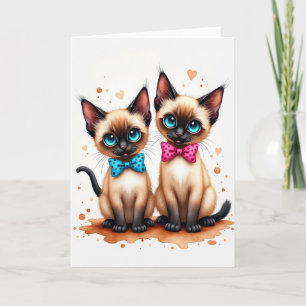 Carte d'anniversaire pour un joyeux duo de chats