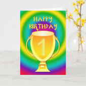Carte d'anniversaire pour un numéro 1 (Fleur jaune)