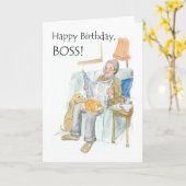 Carte d'anniversaire pour un patron (Fleur jaune)