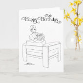 Carte d'anniversaire pour un Pékinois (Fleur jaune)