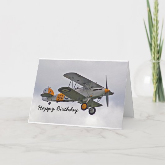 Carte d'anniversaire pour un pilote avec avion (Devant)