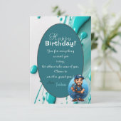 Carte d'anniversaire pour un plombier (Debout devant)