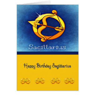 Carte d'anniversaire pour un Sagittaire avec flèch