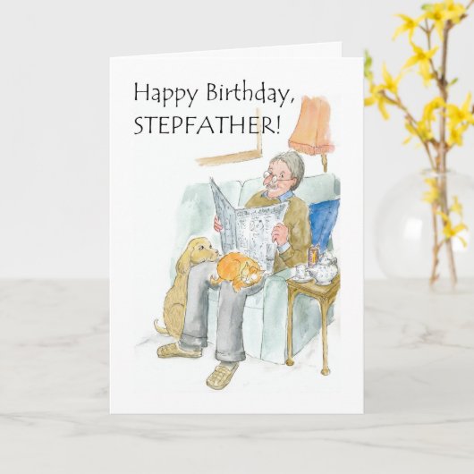Carte d'anniversaire pour un Stepfather (Fleur jaune)