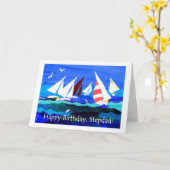 Carte d'anniversaire pour un Stepfather - Voile (Fleur jaune)