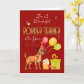 Carte D'Anniversaire Pour Un Terrier Frontalier Du (Fleur jaune)