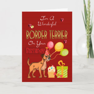 Carte D'Anniversaire Pour Un Terrier Frontalier Du
