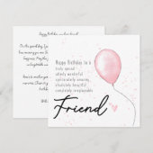 Carte d'anniversaire pour une amie - âme sœur (Devant / Derrière)