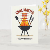 Carte d'anniversaire pour une fête BBQ (Fleur jaune)