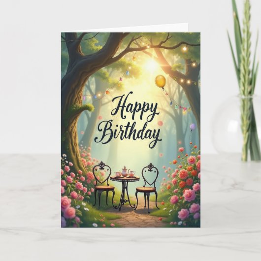 Carte d'anniversaire pour une fête du thé douce (Devant)