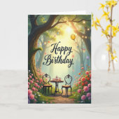 Carte d'anniversaire pour une fête du thé douce (Fleur jaune)
