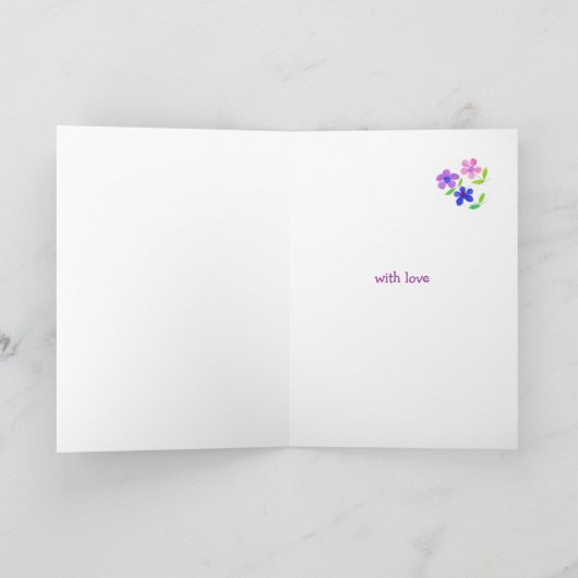 Carte d'anniversaire pour une Fiancée - Flower Pow (Intérieur)