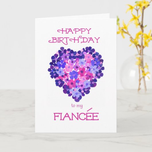 Carte d'anniversaire pour une Fiancée - Flower Pow (Fleur jaune)