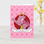 Carte d'anniversaire pour une fille avec dragon de (Fleur jaune)