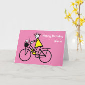 Carte d'anniversaire pour une fille mignonne à vél (Fleur jaune)