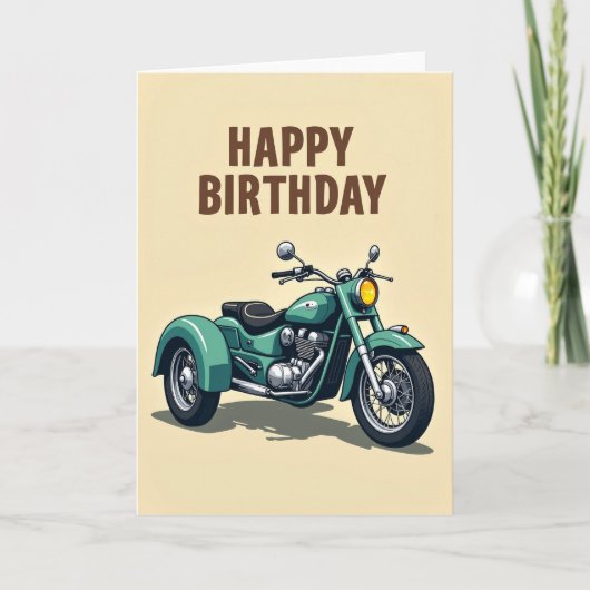Carte d'anniversaire pour véhicule sarcelle (Devant)