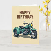 Carte d'anniversaire pour véhicule sarcelle (Fleur jaune)