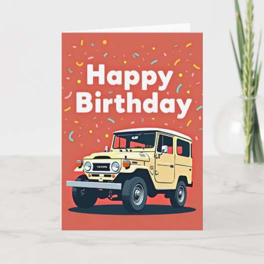 Carte d'anniversaire pour véhicule vintage (Devant)