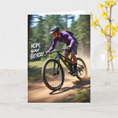 Carte d'anniversaire pour vélo d'action (Fleur jaune)