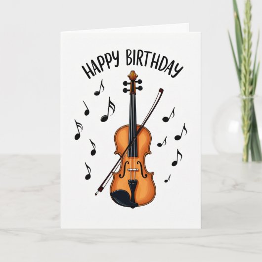 Carte d'anniversaire pour violon (Devant)