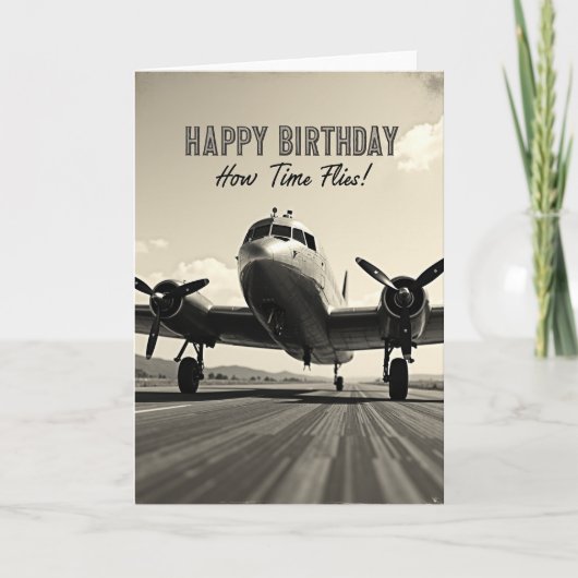 Carte d'anniversaire pour vol d'aventure (Devant)