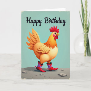 Carte d'anniversaire pour volaille fantaisiste