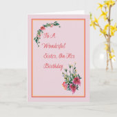 Carte d'anniversaire pour votre merveilleuse soeur (Fleur jaune)