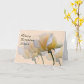 Carte d'anniversaire pour votre soeur aux roses ja (Fleur jaune)