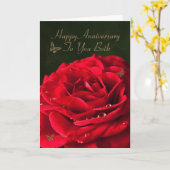 Carte d'anniversaire pour vous deux, une rose roug (Fleur jaune)
