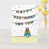 Carte d'anniversaire pour Yeh Yeh (Fleur jaune)