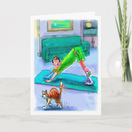 Carte d'anniversaire pour Yoga Lover - Chien à la (Devant)