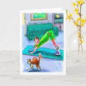 Carte d'anniversaire pour Yoga Lover - Chien à la (Fleur jaune)