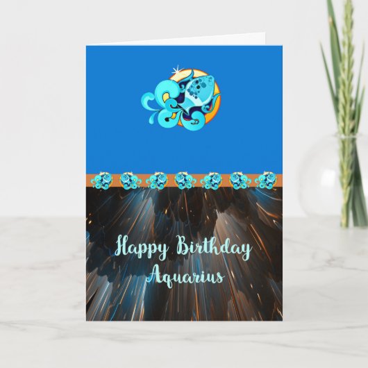 Carte d'anniversaire pour Zodiac Aquarius (Devant)