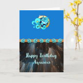 Carte d'anniversaire pour Zodiac Aquarius (Fleur jaune)