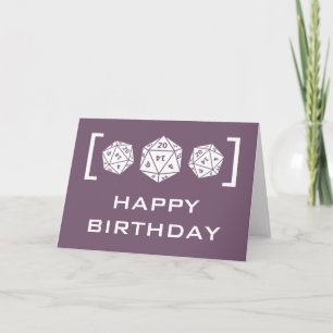 Carte d'anniversaire pourpre de Gamer des matrices