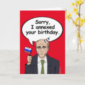 Carte d'anniversaire Poutine - J'ai annexé votre a (Fleur jaune)