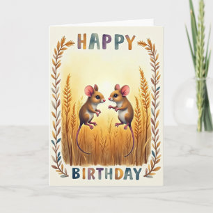 Carte d'anniversaire Prairie des amis à poils