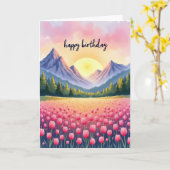 Carte d'anniversaire Prairie Éthérée (Fleur jaune)