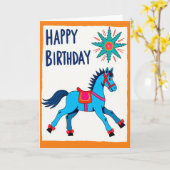 Carte d'anniversaire Prancing Pony (Fleur jaune)