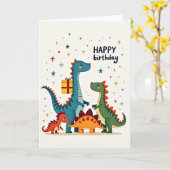 Carte d'anniversaire préhistorique (Fleur jaune)