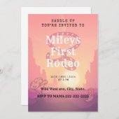 Carte d'anniversaire Premier Rodéo - Saddle up. (Devant / Derrière)