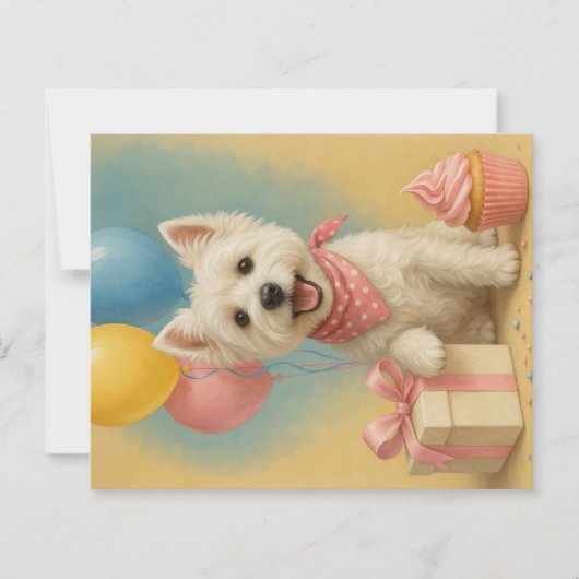 Carte d'anniversaire Preppy Westie (Devant)
