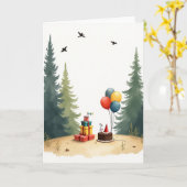 Carte d'anniversaire Presents Stack (Fleur jaune)