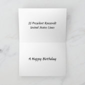 Carte d'anniversaire - Président SS Roosevelt (Intérieur)