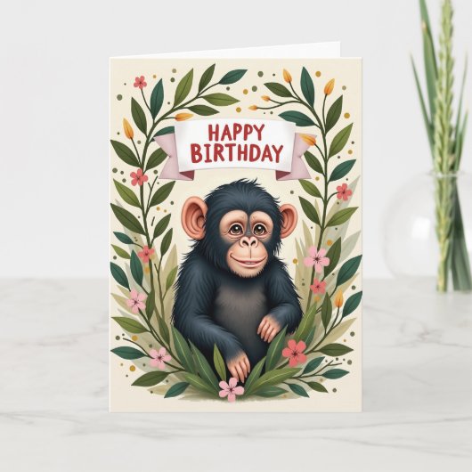 Carte d'anniversaire Primate Bloom (Devant)