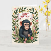 Carte d'anniversaire Primate Bloom (Fleur jaune)