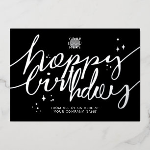 Carte d'anniversaire professionnelle argentée avec
